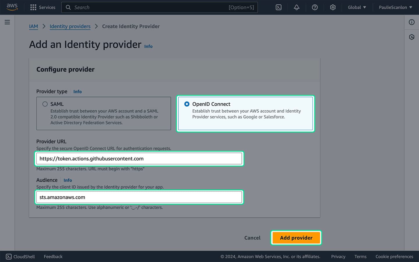 AWS Identity Provider
