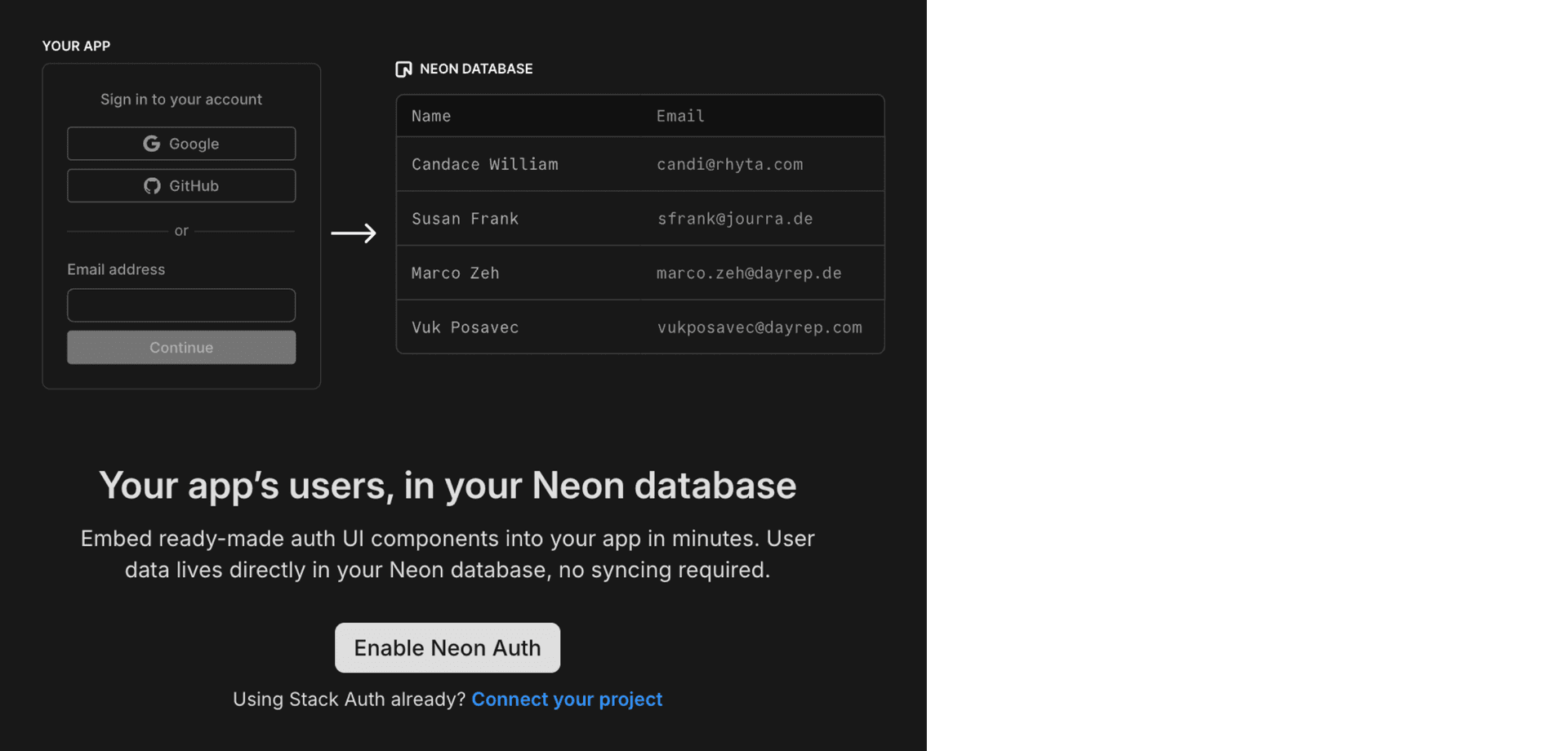 Neon Auth Console - Ready for users
